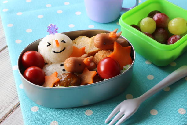 istock Cute snowman of lunch 1017435474