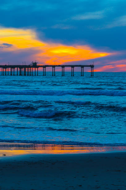 Blue Hour At Ocean Beach stock photo