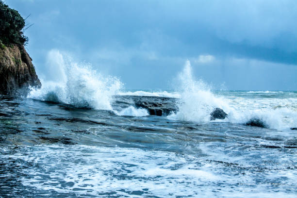 istock Rough sorry weather at the rugged rocky coast 1017463298