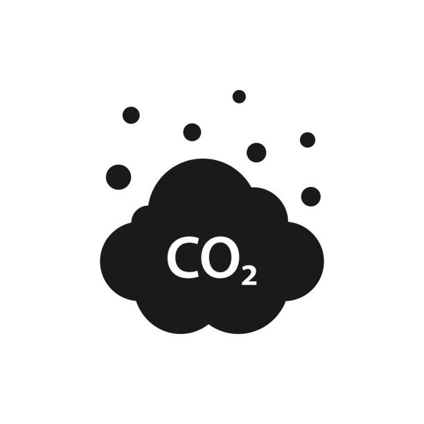 ilustrações de stock, clip art, desenhos animados e ícones de cloud of co2, carbon emission, pollution reduction icon. ecology environment cleaning - toxic substance fumes environment carbon dioxide