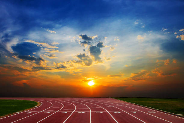 istock Athlete Track or Running Track with nice scenic 1017476274