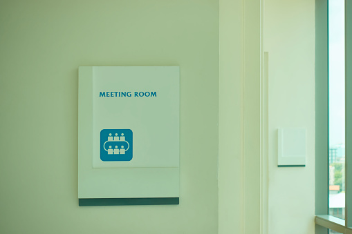 Medical concept. Hospital corridor with rooms