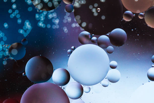 Macro oil and water multi colored abstract background