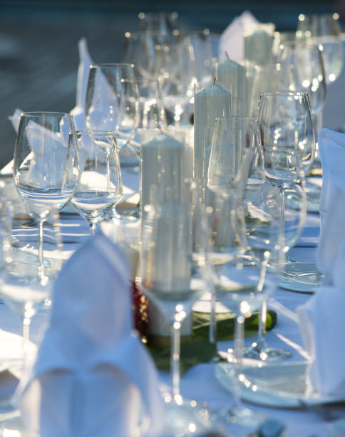 istock Wedding table decor. Beautiful Luxury Festive table set up for wedding or party 1017524126