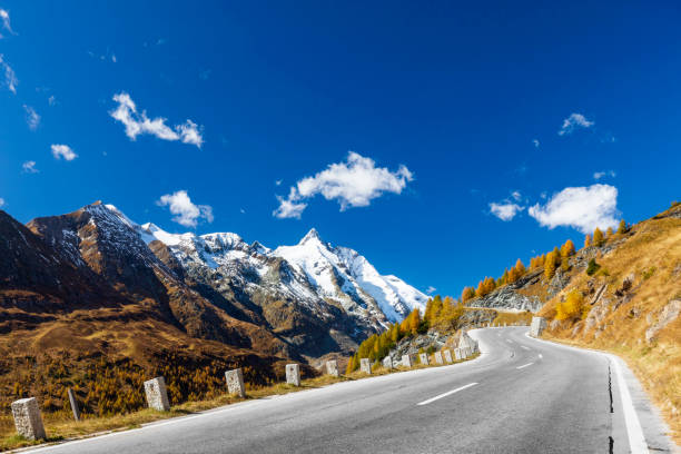 istock Grossglockner with high alpine road at Autumn 1017525796