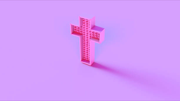 istock Pink Modern Christian Cross Concept 1017538546