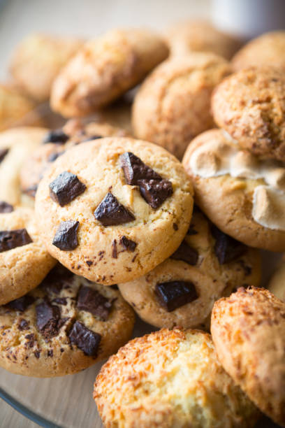 istock Closeup of assorted cookies. Oatmeal, marshmallow, chocolate chips 1017553662