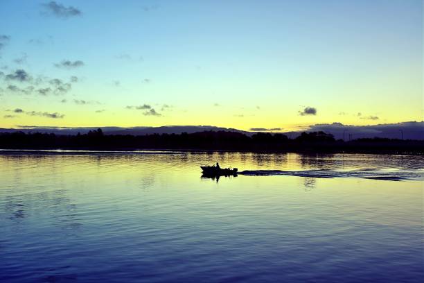 A picturesque sunset from the banks of Lake Illawarra, Australia