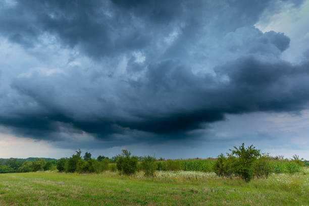 istock Cloudy stormy skies over plains 1017574238