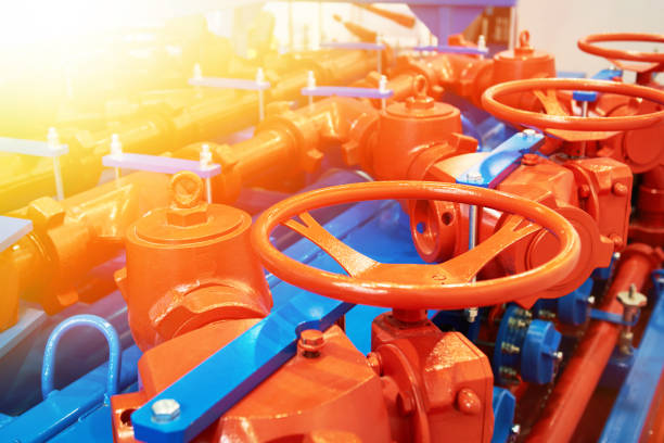istock Oil pipeline valves 1017577266