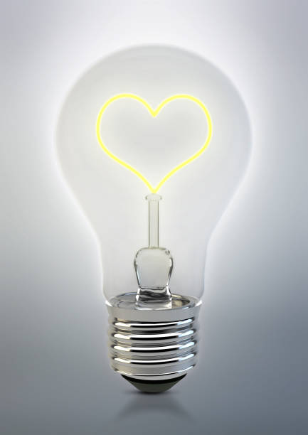 istock Love Concept - Heart Shape in a Bulb, 3D Illustration 1017577700