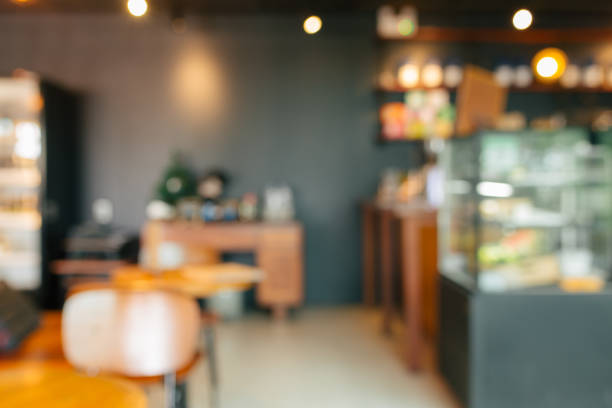 istock Abstract blurred coffee shop with people for background 1017580092