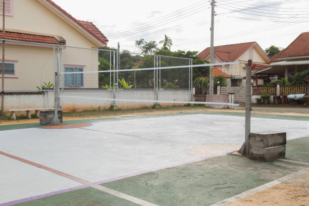 sepak-takraw sąd w centrum wsi - sepaktakraw zdjęcia i obrazy z banku zdjęć