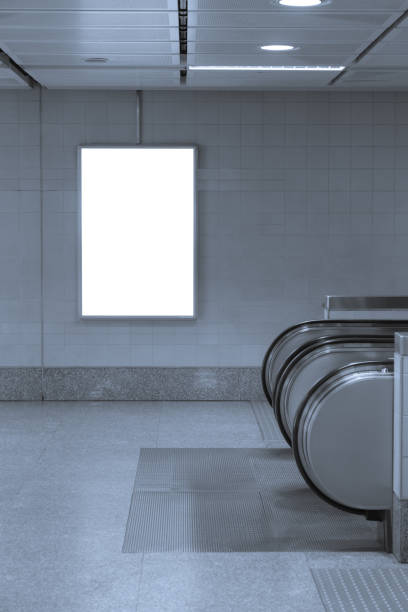 istock Blank billboard posters in the subway station for advertising 1017588420