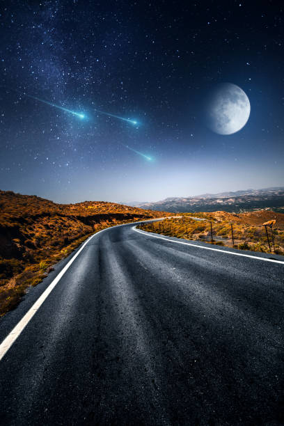 istock Futuristic view of road at night 1017588558