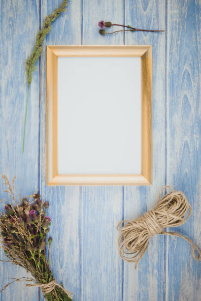 istock Golden frame mock up with autumn pumpkins 1017594644