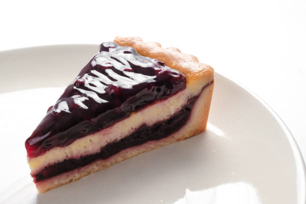istock Blueberry Cheese Tart in the minimal white dish 1017602582