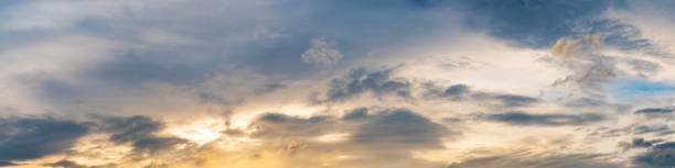 istock Vibrant panorama sunset sky on twilight time. 1017602834