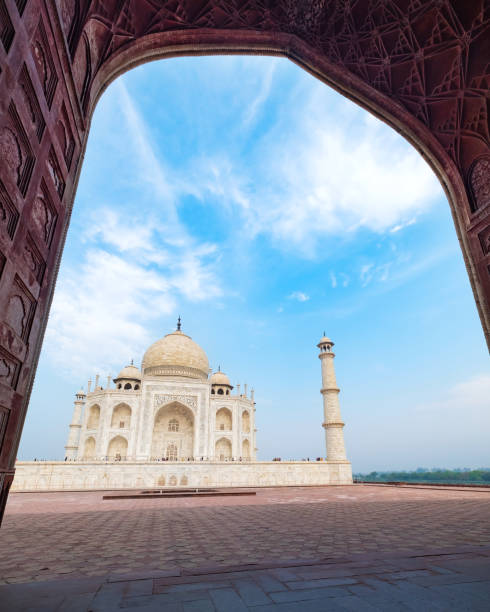 istock Taj Mahal on a sunny day. 1017607264