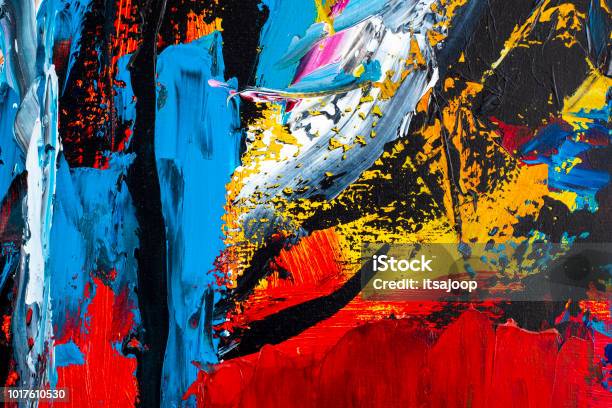 Abstract Art Background Oil Painting On Canvas Decoration Colors Stock Photo - Download Image Now