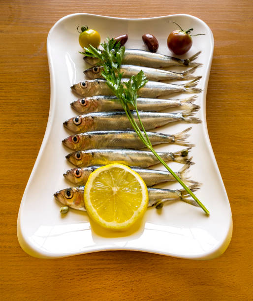 Raw sprats or Baltic herring
