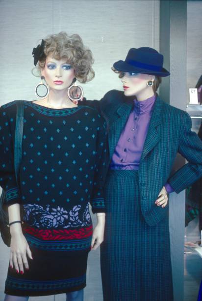 Berlin, Germany, 1985. Mannequins (display dummy) in a shop window.