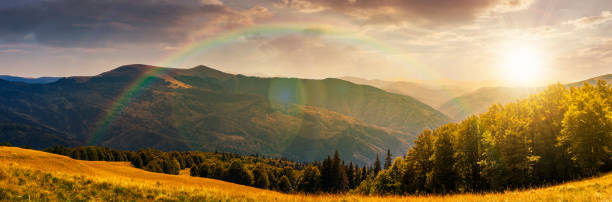 istock panorama of a mountainous landscape at sunset 1017617500