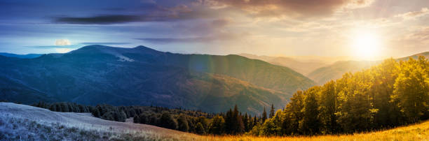 istock panorama of a day to night change concept 1017617580