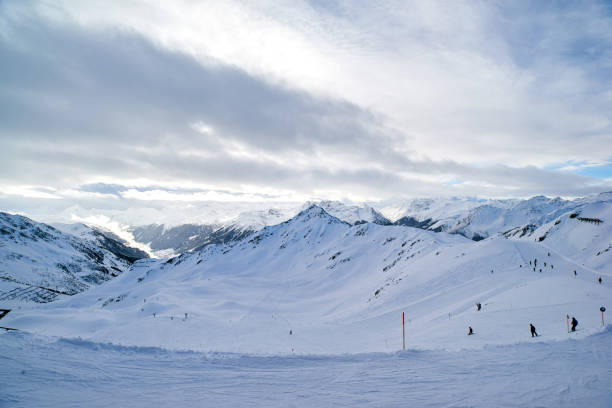 Skiing Slope in Silvretta Montafon stock photo