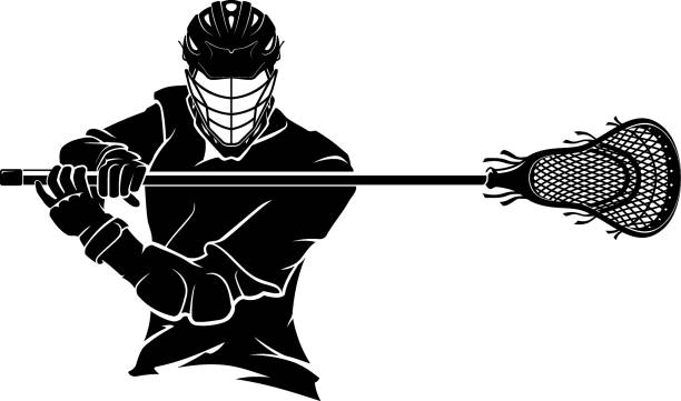 Lacrosse Pose Front vector art illustration