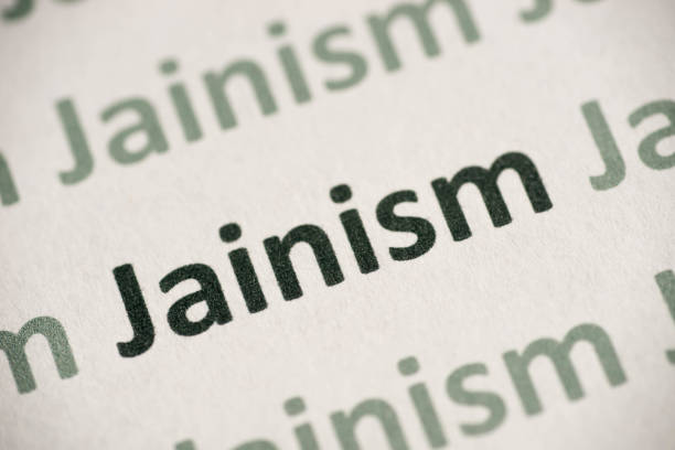 istock word  Jainism printed on paper macro 1017652254