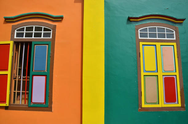 istock Colorful windows and details on a colonial house 1017655852