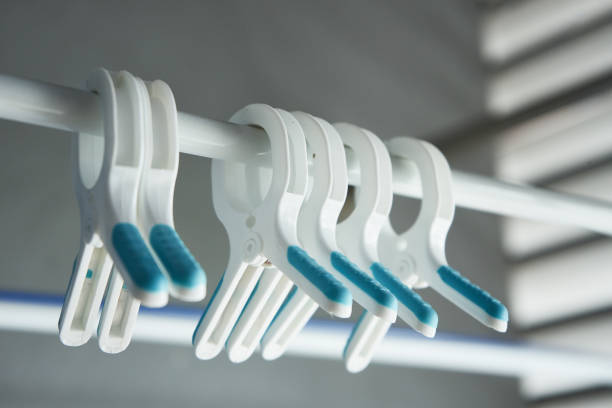 istock Cloth clips on the cloth hanger 1017659054