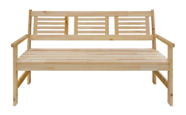 istock long wooden bench with backrest, isolated on a white background 1017670070