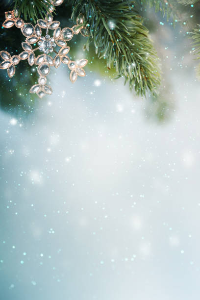 istock Christmas background with branch and ornaments 1017673102