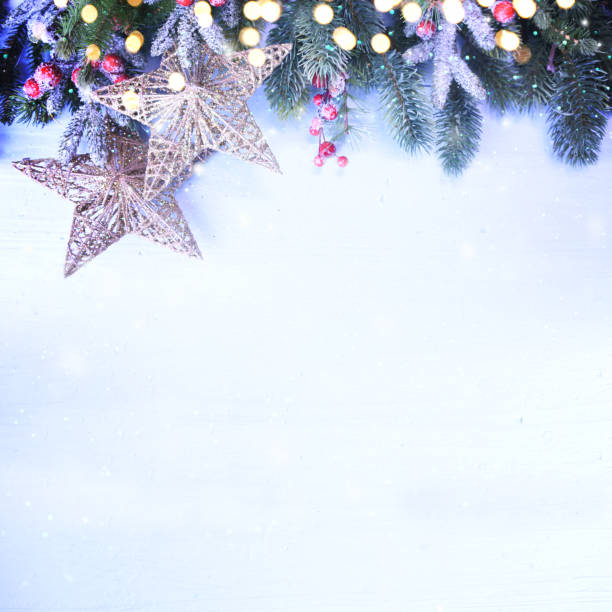 istock Christmas background with branch and ornaments 1017676022