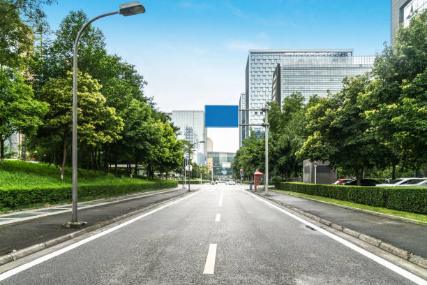 istock empty highway with cityscape and skyline of chengdu,China. 1017677082