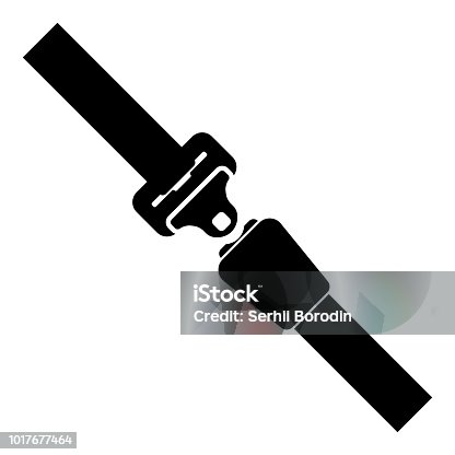 istock Seat belt icon black color illustration flat style simple image 1017677464