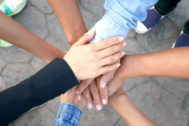 istock Hand of people assemble corporate Meeting Teamwork and harmonious Symbol 1017685976