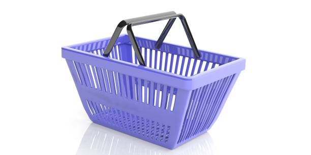 istock Shopping basket on white background. 3d illustration 1017688950