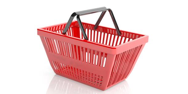 istock Shopping basket on white background. 3d illustration 1017689010
