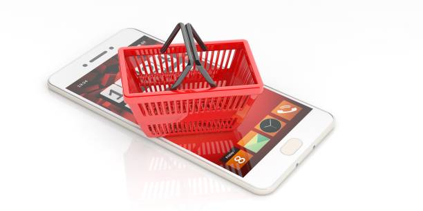 istock Shopping basketball we have smartphone. 3d illustration 1017689014