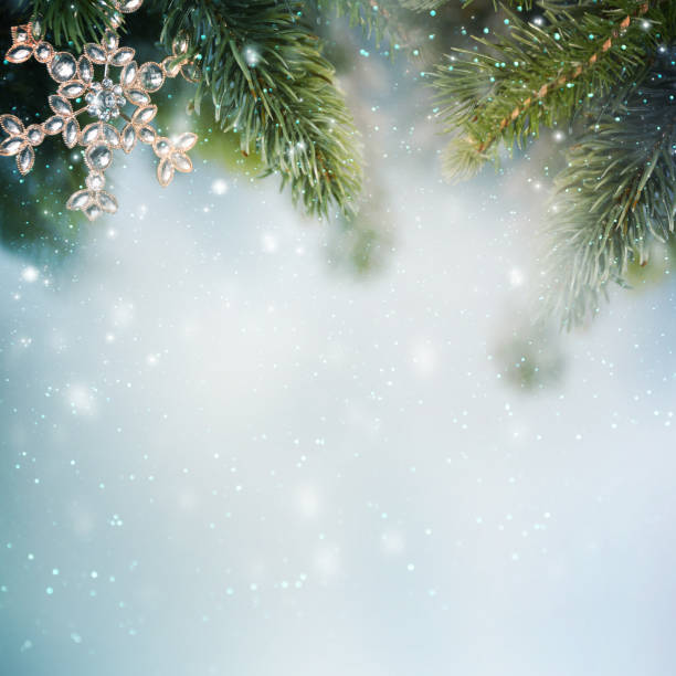 istock Christmas background with branch and ornaments 1017697282
