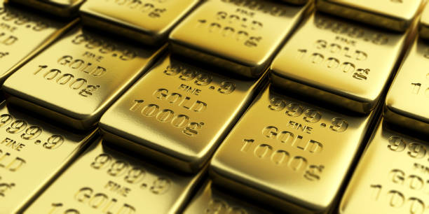 istock Gold bullion bars background. 3d illustration 1017702740