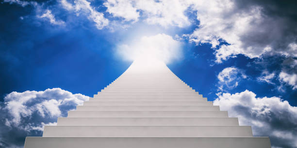 istock Stairway to blue sky. 3d illustration 1017702744