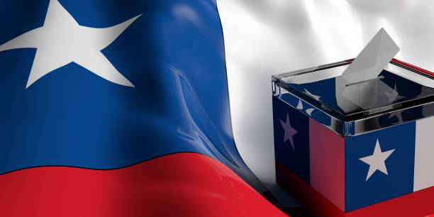 istock Ballot box on Chile flag background, 3d illustration 1017702950