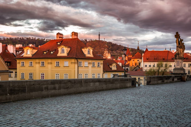 istock Romantic views of Prague from Charles Bridge at sunrise 1017703572