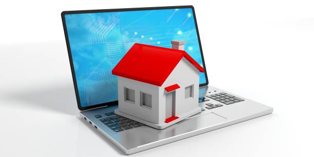 istock House on a laptop on white background. 3d illustration 1017714082