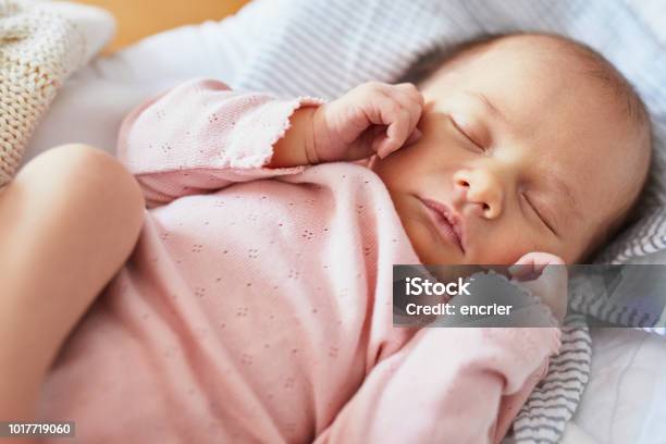 Newborn Baby Sleeping Stock Photo - Download Image Now - Baby Girls, Newborn, Baby - Human Age