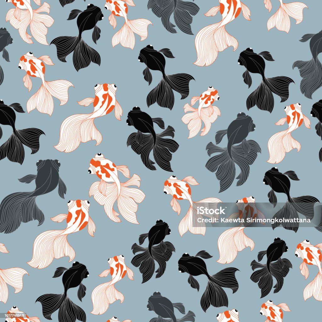 Goldfish Patterns Seamless Goldfish Pattern Background Stock Illustration - Download ...